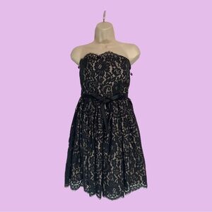 Liberated & Free Chantilly Lace Strapless Party Prom Dress Black Size 2